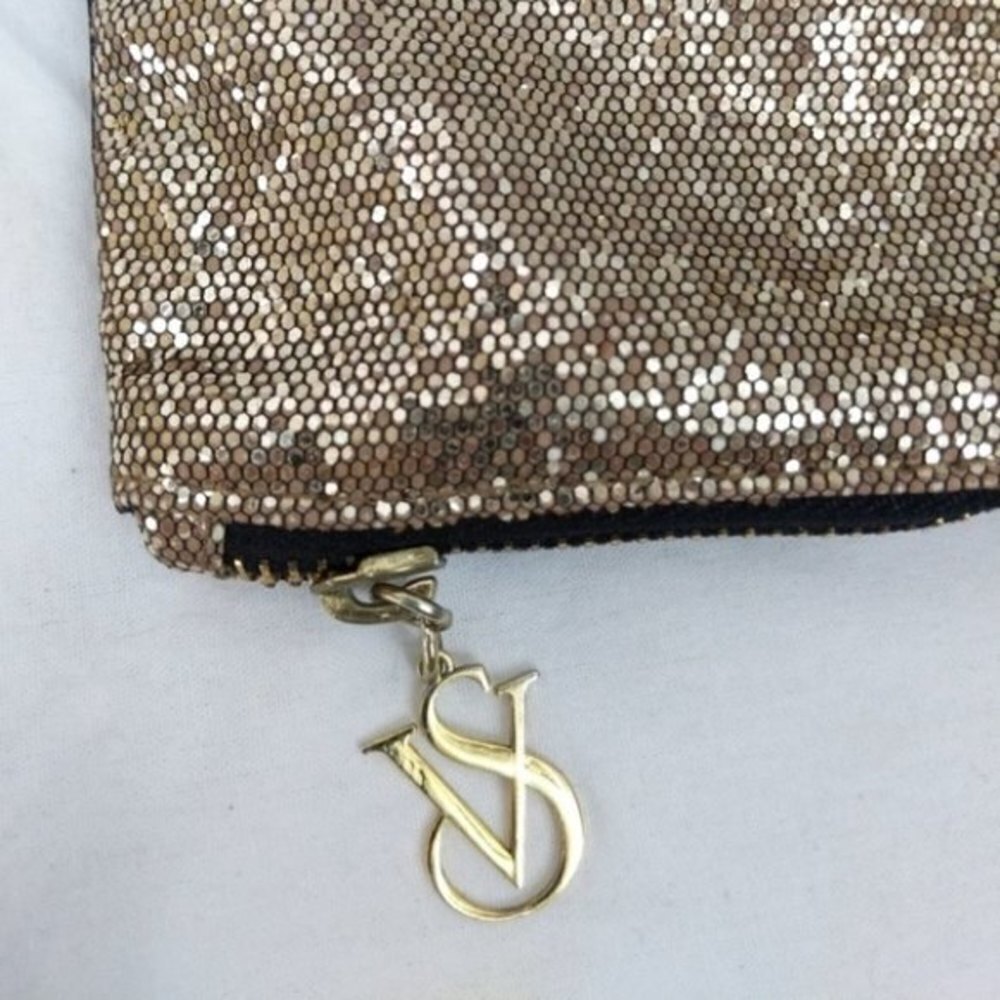 Victoria's Secret Gold Glitter Cosmetic Bag - Picture 3 of 7